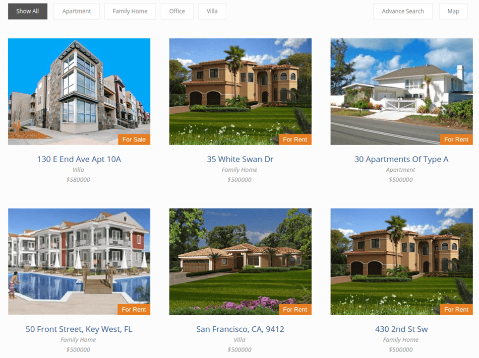 Real Estate Pro List View Screenshot