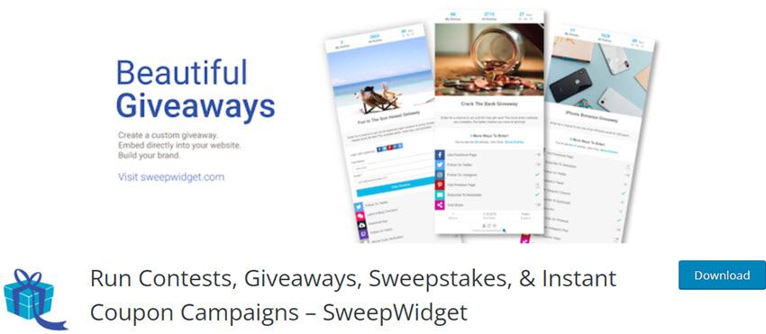 Run Contests, Giveaways, Sweepstakes, & Instant Coupon Campaigns – SweepWidget