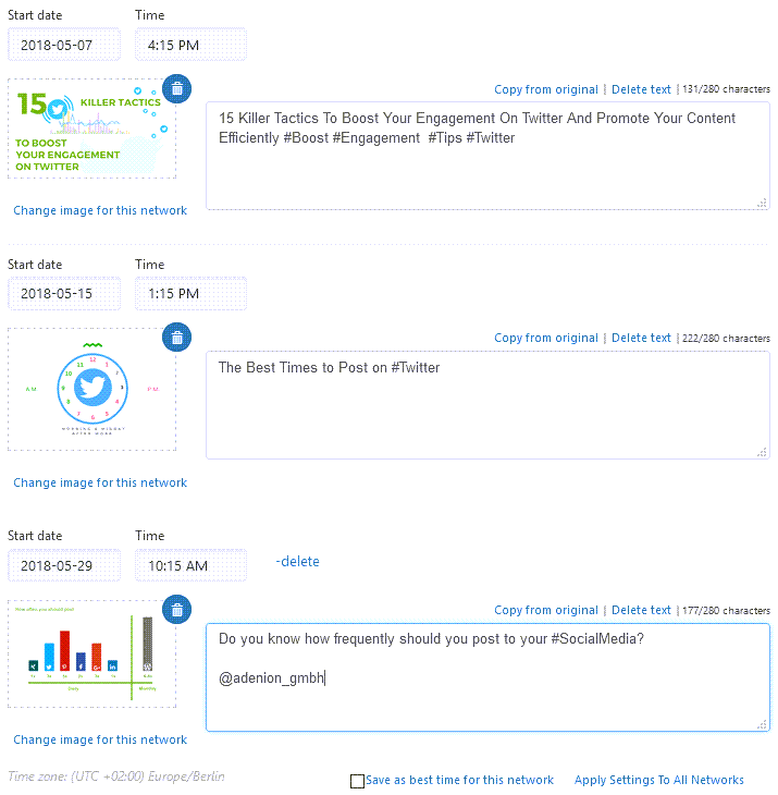 Schedule Uniquely tailored Post For Different Dates And Times To Maximize Engagement