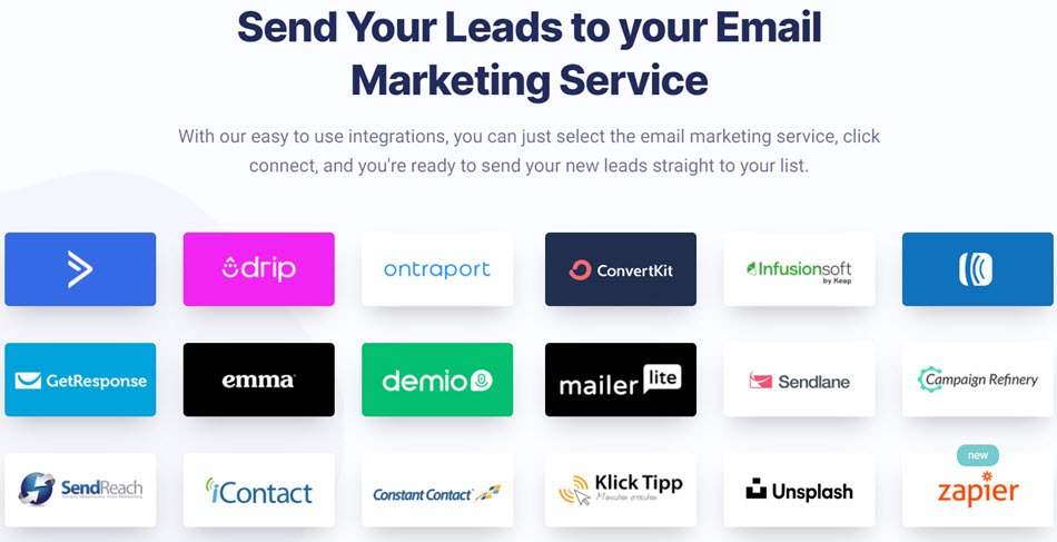 Send Your Leads to Your Email Marketing Service