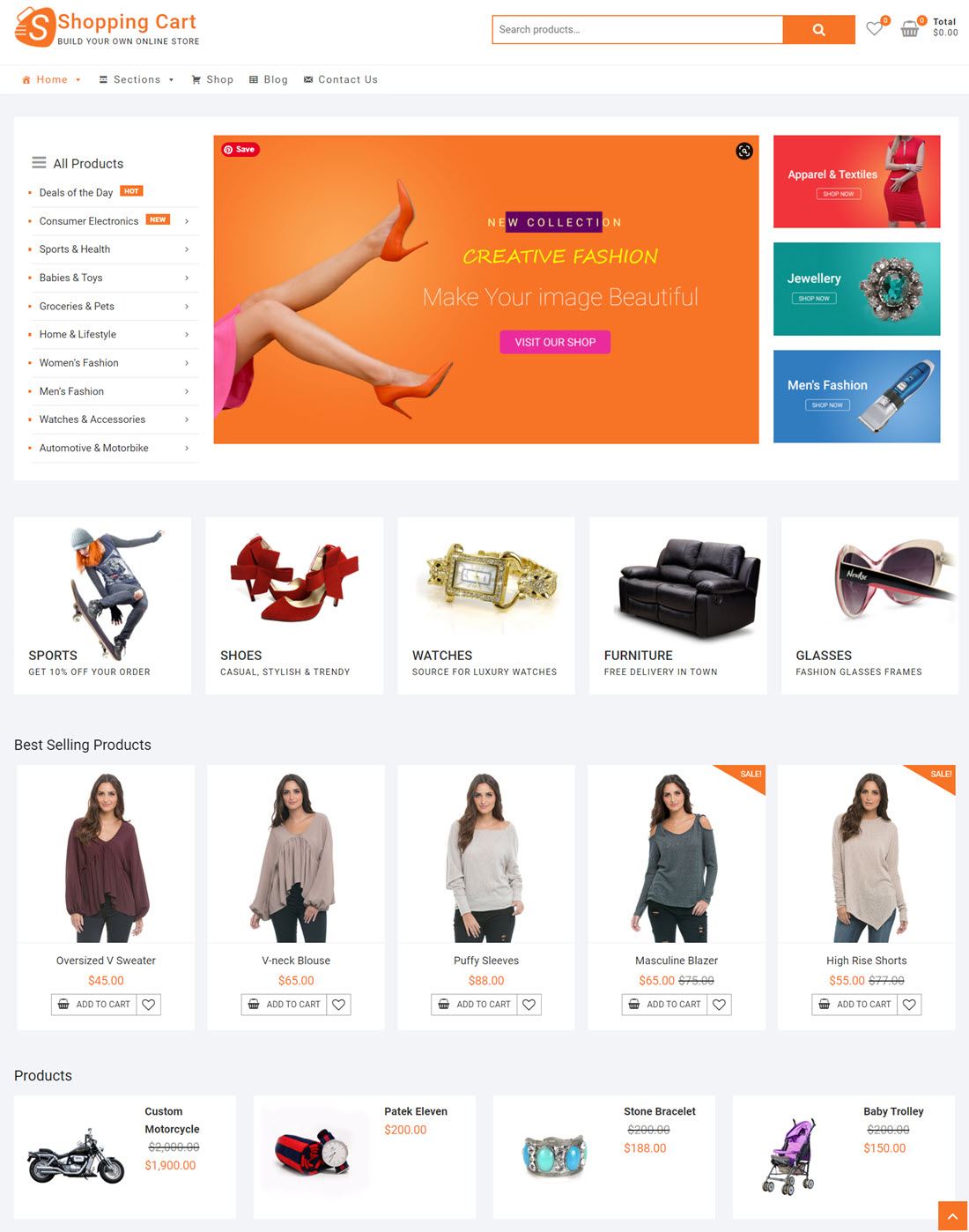 ShoppingCart Free WooCommrece Online store Example