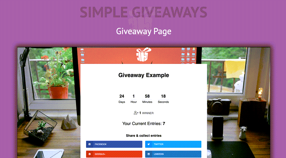 Simple Giveaways Page Example