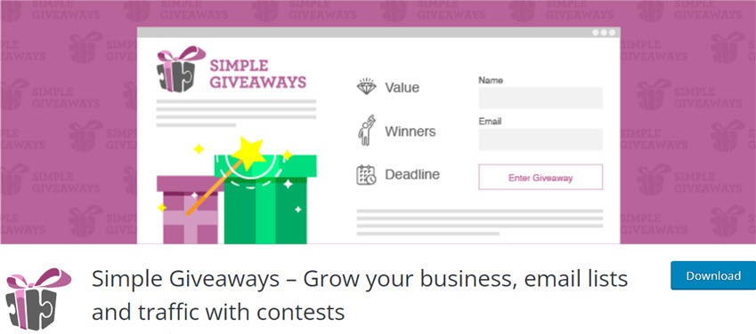 Simple Giveaways – Grow your business, email lists and traffic with contests