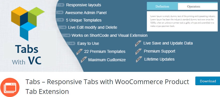 Tabs – Responsive Tabs with WooCommerce Product Tab Extension