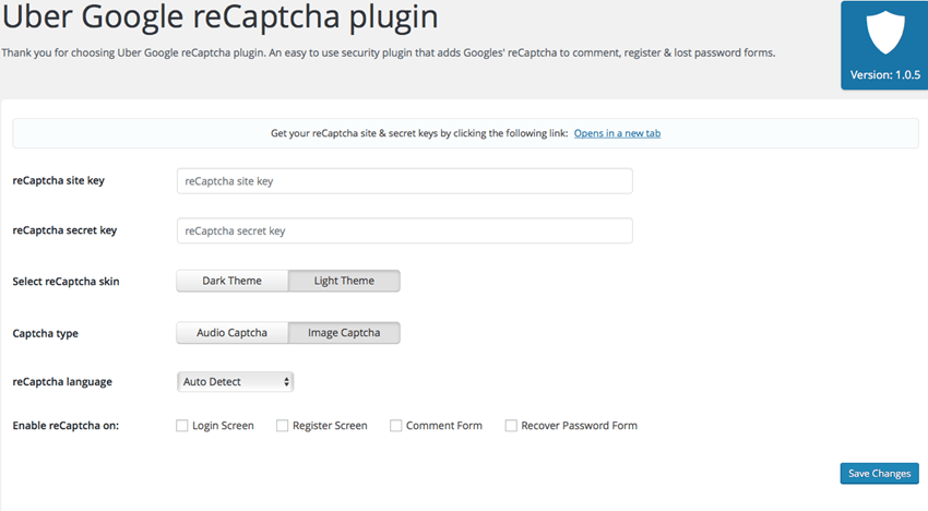 Uber Google Recaptcha Plugin