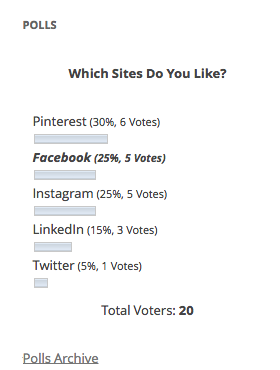 Which Site Do You Like Poll Result Screen Shot