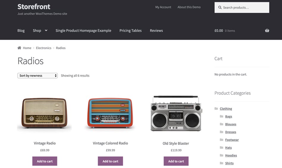 WooCommerce Front Store Example