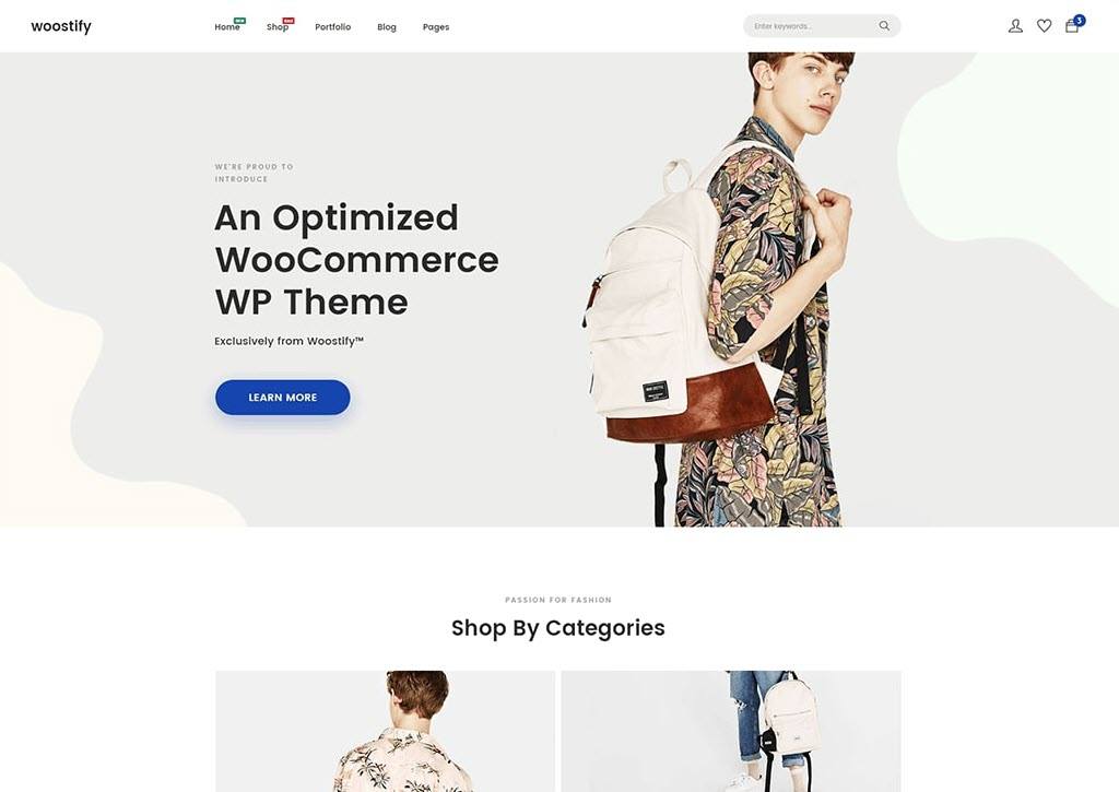 Woostify home Page Preview