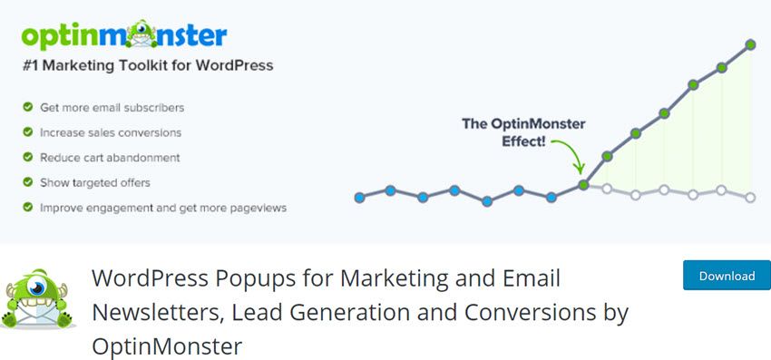 WordPress Popups for Marketing and Email Newsletters, Lead Generation and Conversions by OptinMonster