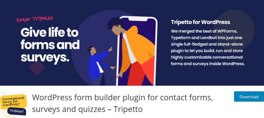 WordPress form builder plugin for contact forms, surveys and quizzes – Tripetto