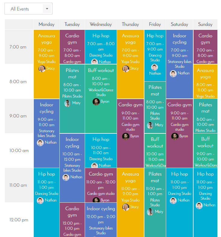 Wordpress Timetable And Event Shedule Plugin Screenshot