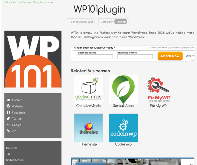 Wp 101 Plugin Business Directory