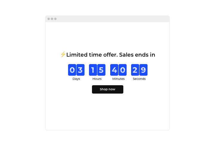 countdown Limited Time Offer Sales timer screenshot