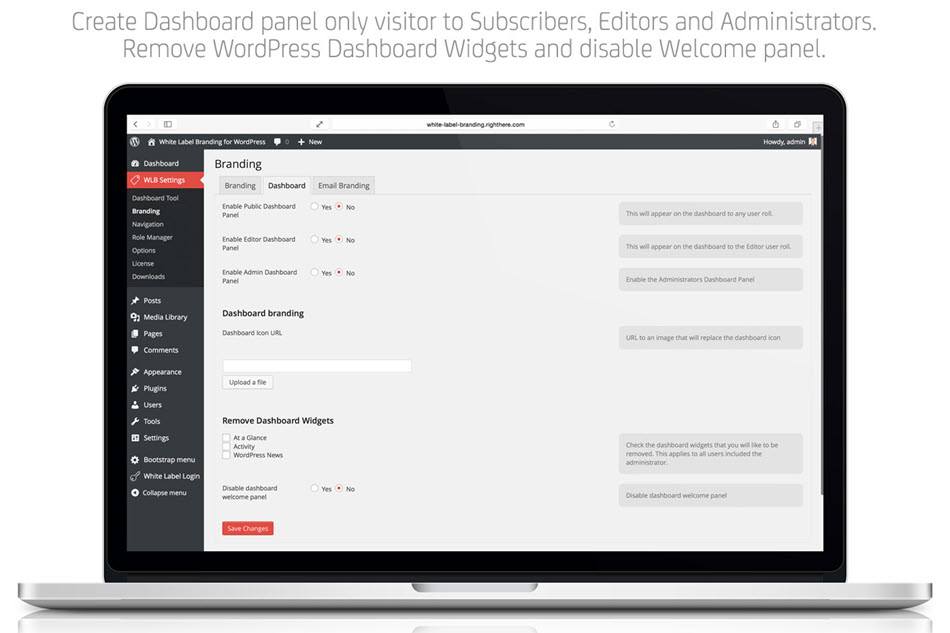 white label branding dashboard Setting