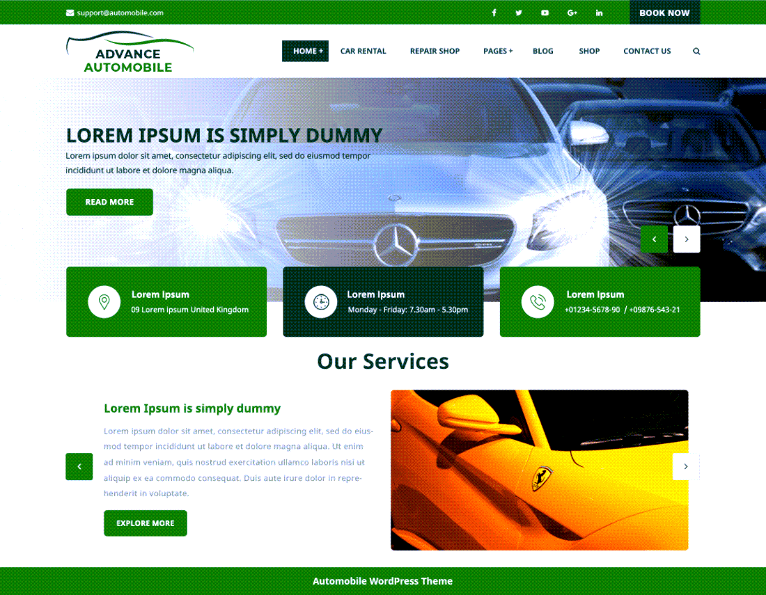 Advance Automobile Repair Services WordPress Theme Demo