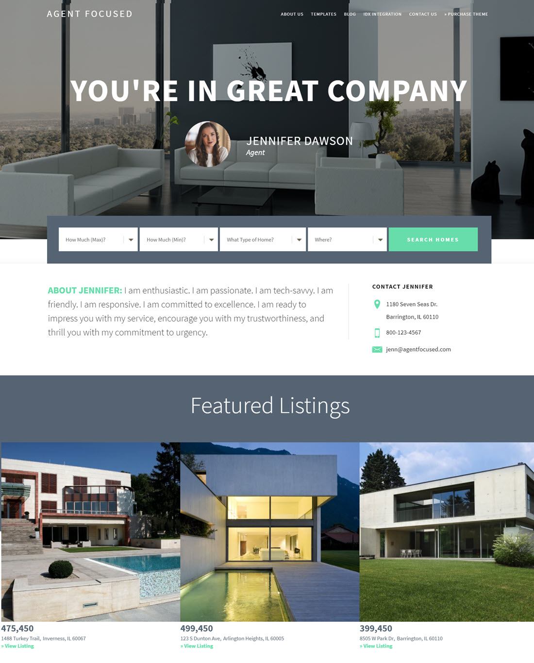 Agent Focused Pro Real Estate WordPress Themes Screenshot