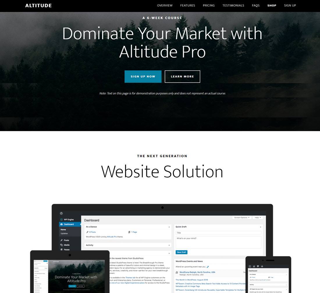 Altitude Pro WordPress Themes For Freelancers Demo
