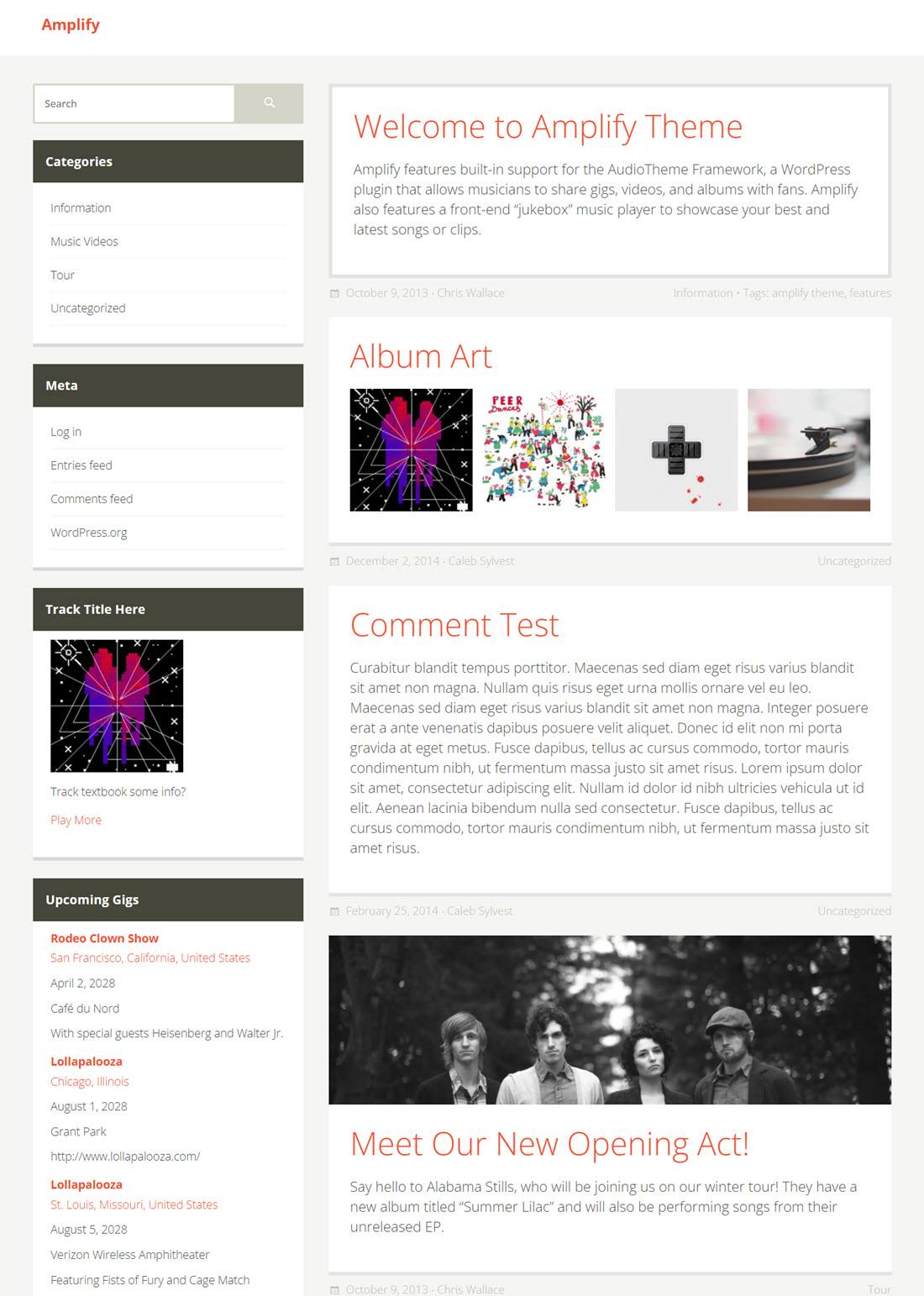 Amplify Music Theme For WordPress Screenshot