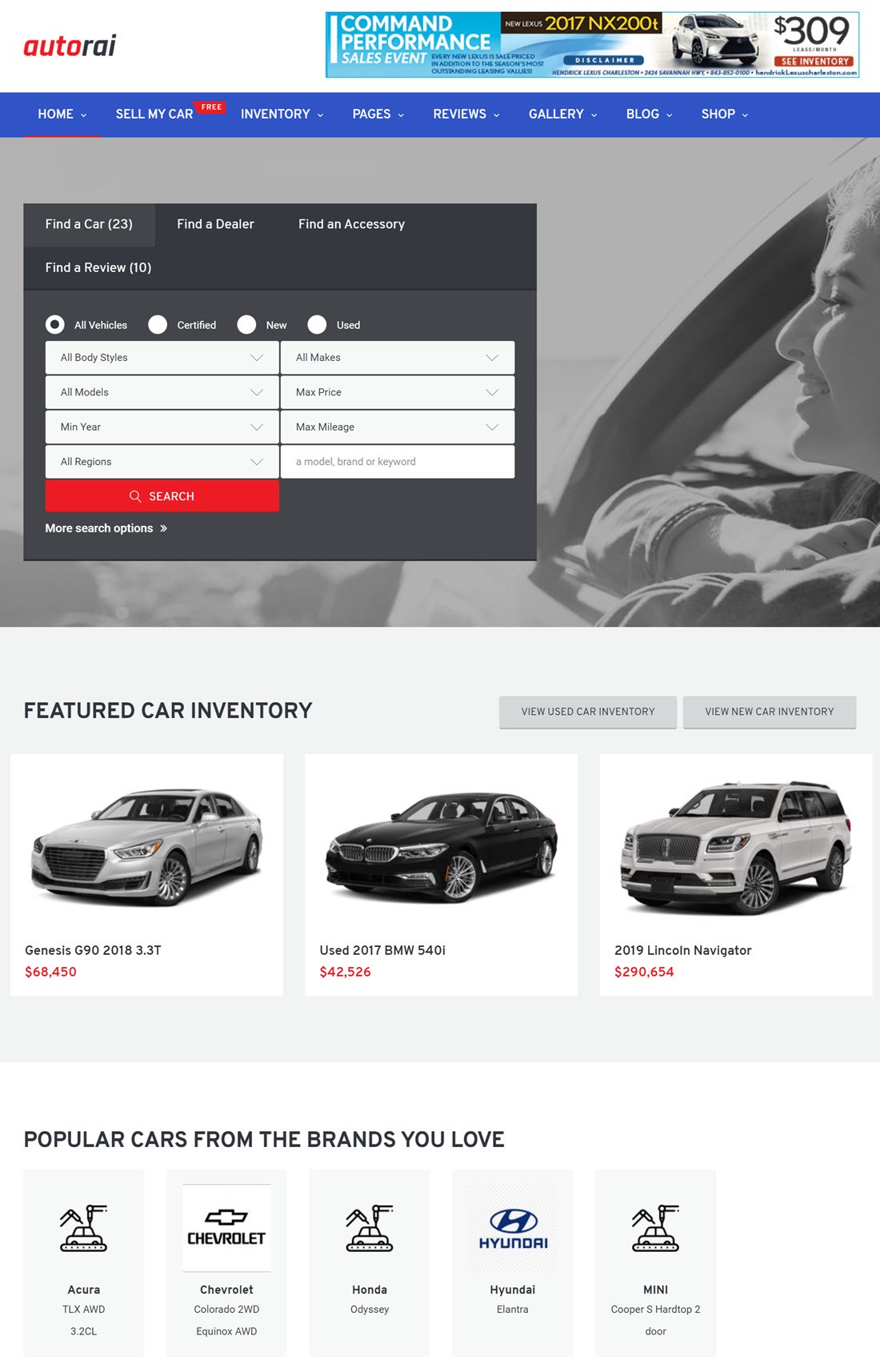 Avtorai Car Dealer & Automotive Classified WordPress Theme Demo