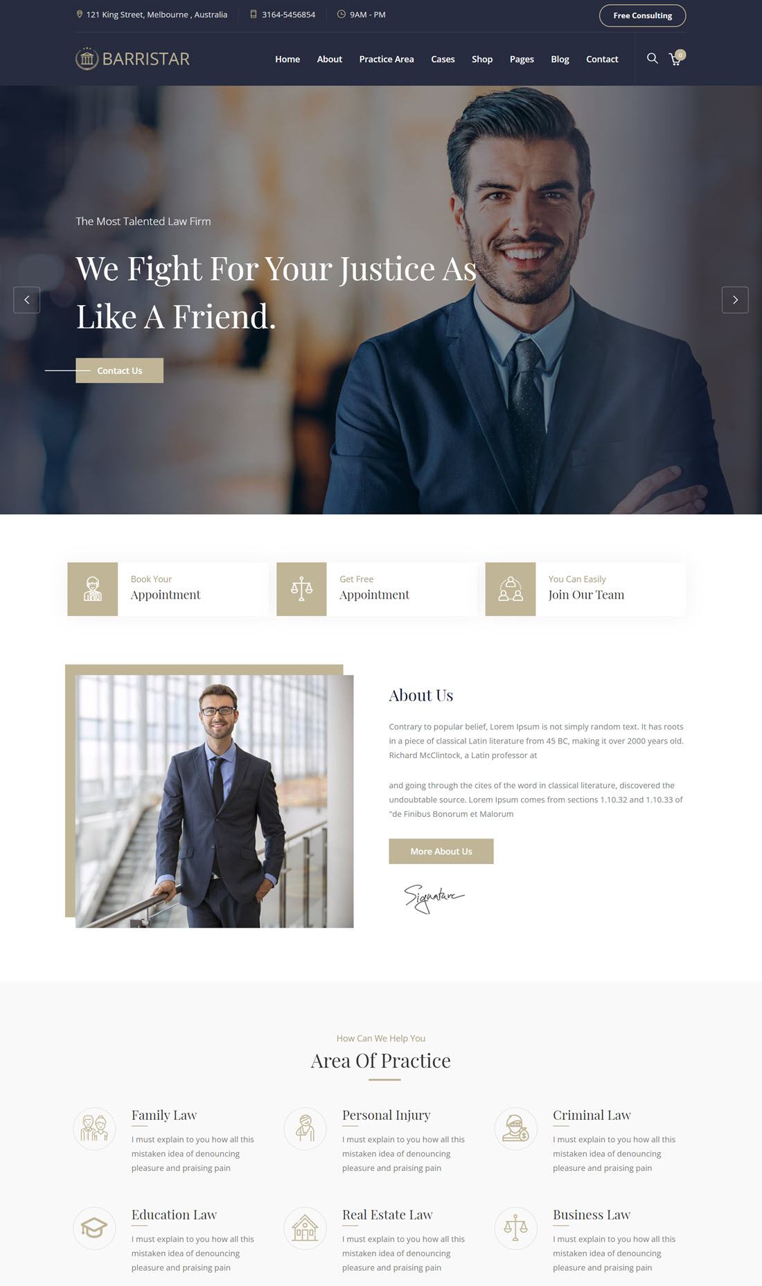 Barristar Lawyer and Attorney WordPress Theme Demo