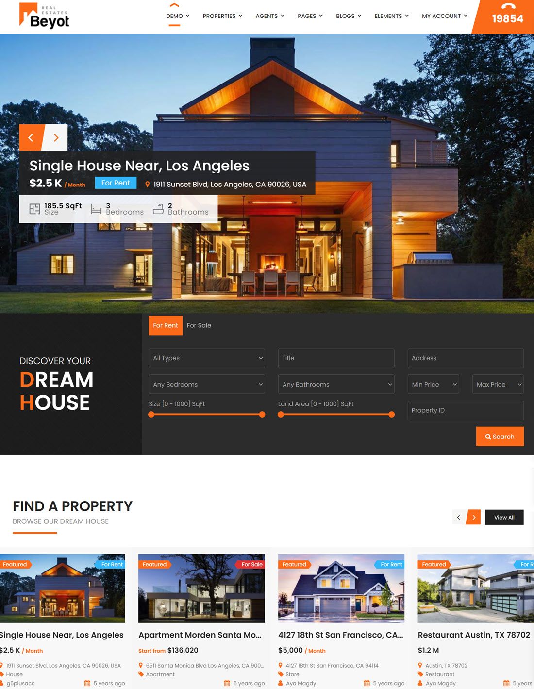 Beyot WordPress Real Estate Theme Demo