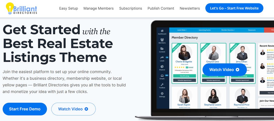 Brilliant Directories Real Estate WordPress Themes Screenshot