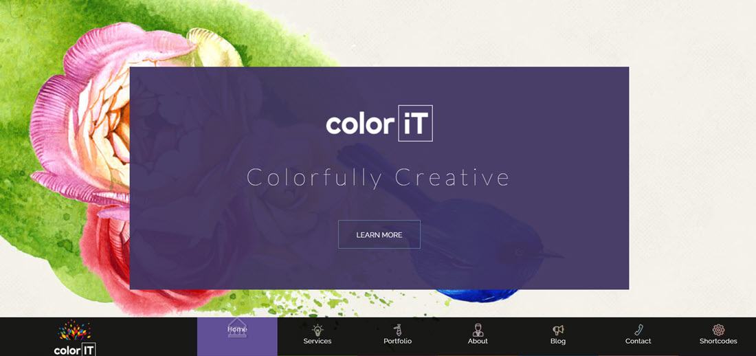 ColorFolio Freelance Designer WordPress Theme Example