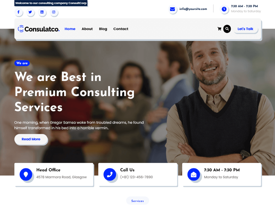 Consultco Freelancer Theme For WordPress ScreenShot