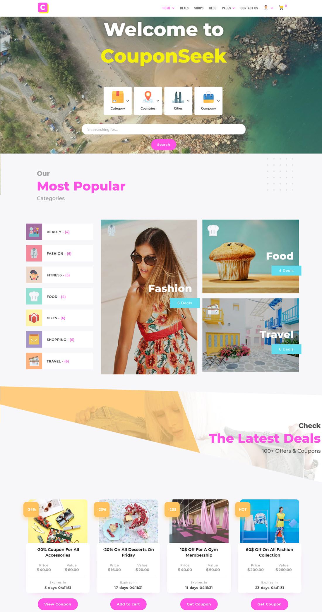 CouponSeek Deals & Discounts WordPress Theme ScreenShot