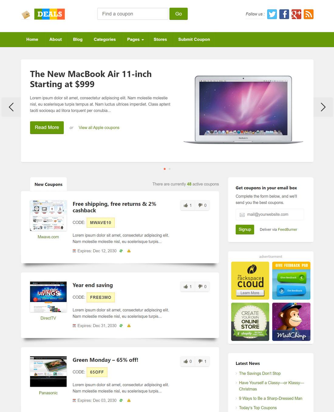 Deals Of Coupon Theme For WordPress Demo