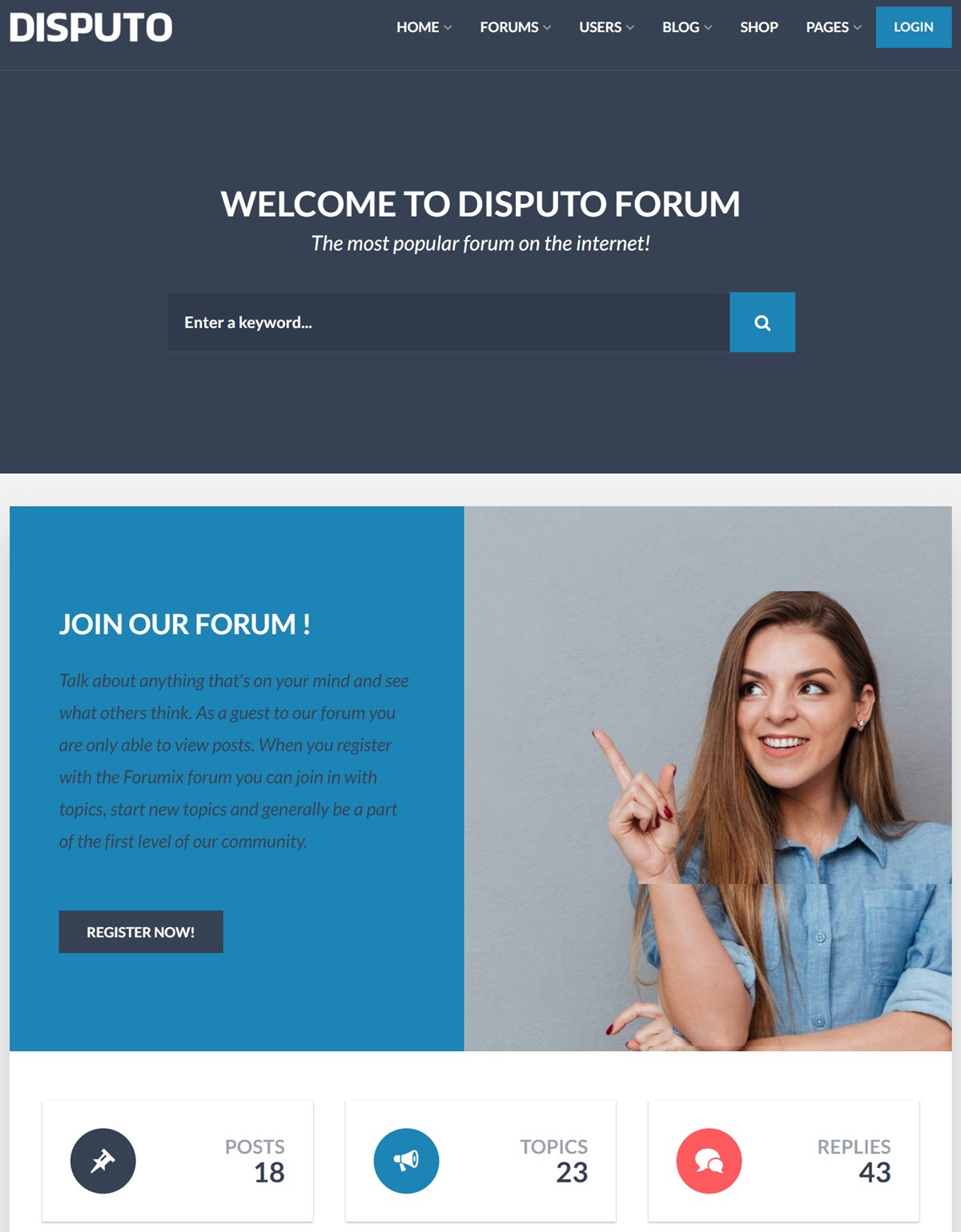 Disputo - WordPress bbPress Forum Theme