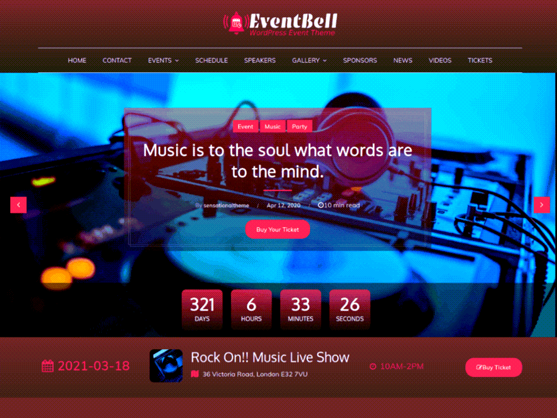 EventBell Event WordPress Theme Demo