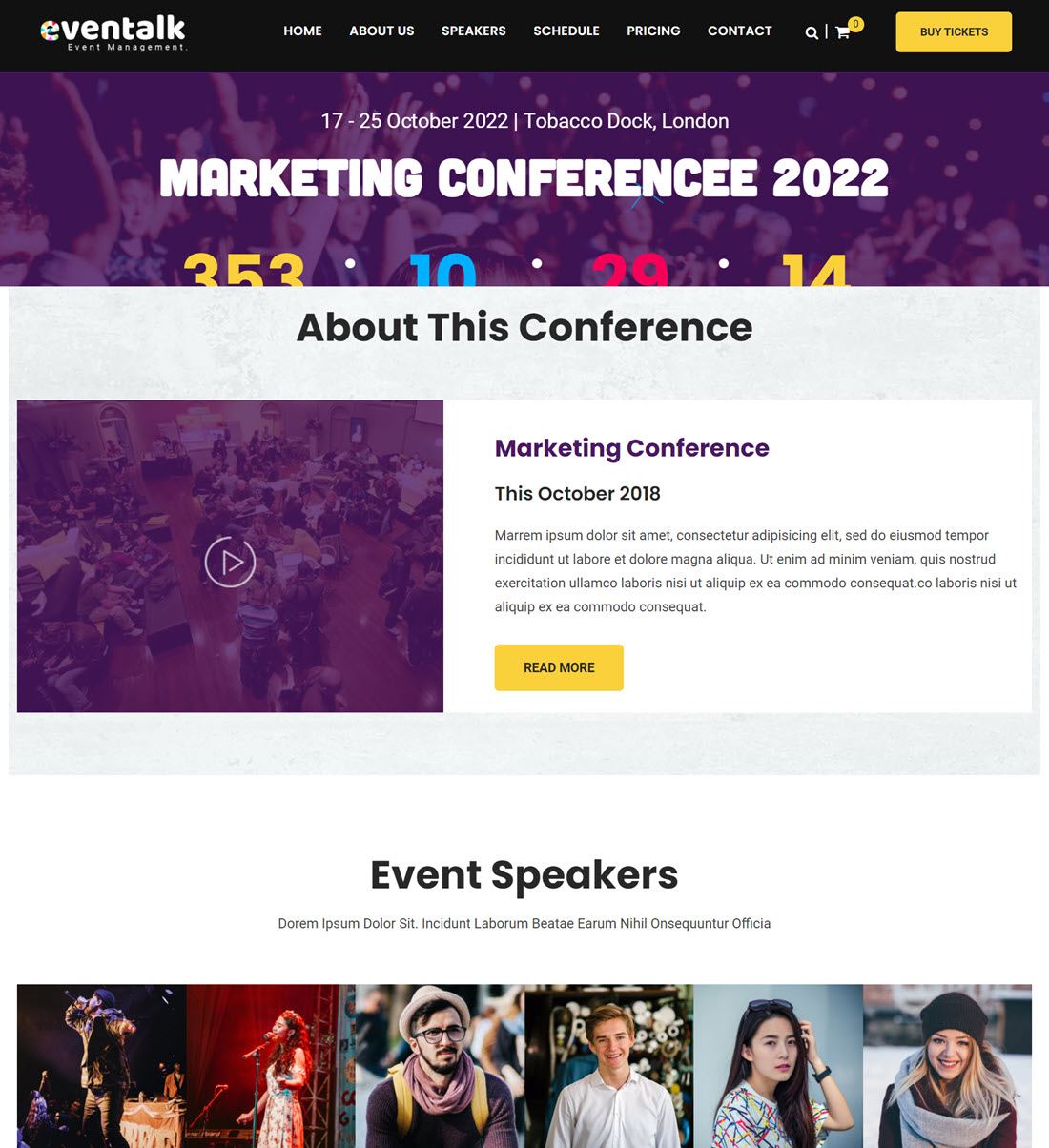 EvnTalk Event Conference WordPress Theme Demo
