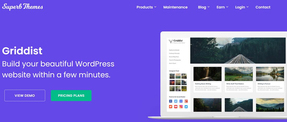 Griddist Theme For WordPress Screenshot