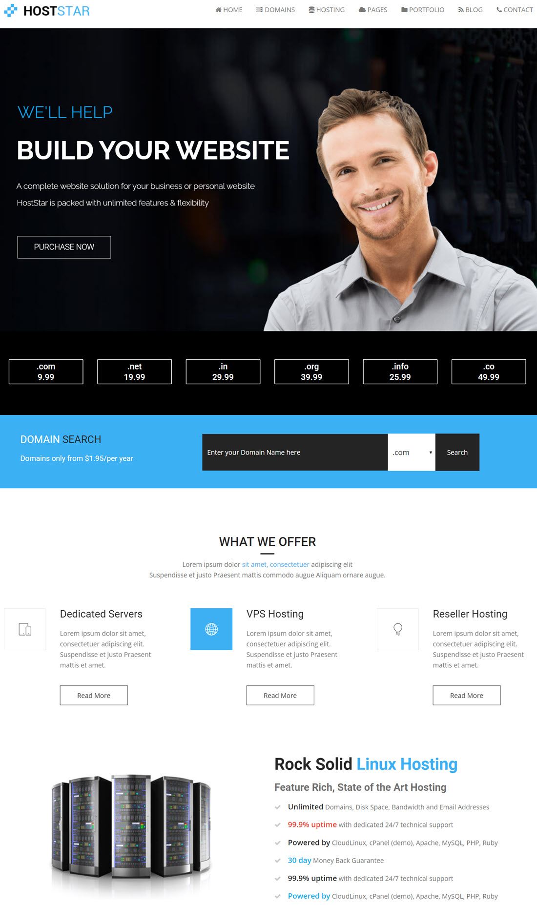 HostStar WP Theme for Hosting, SEO and Web Design Business Screenshot