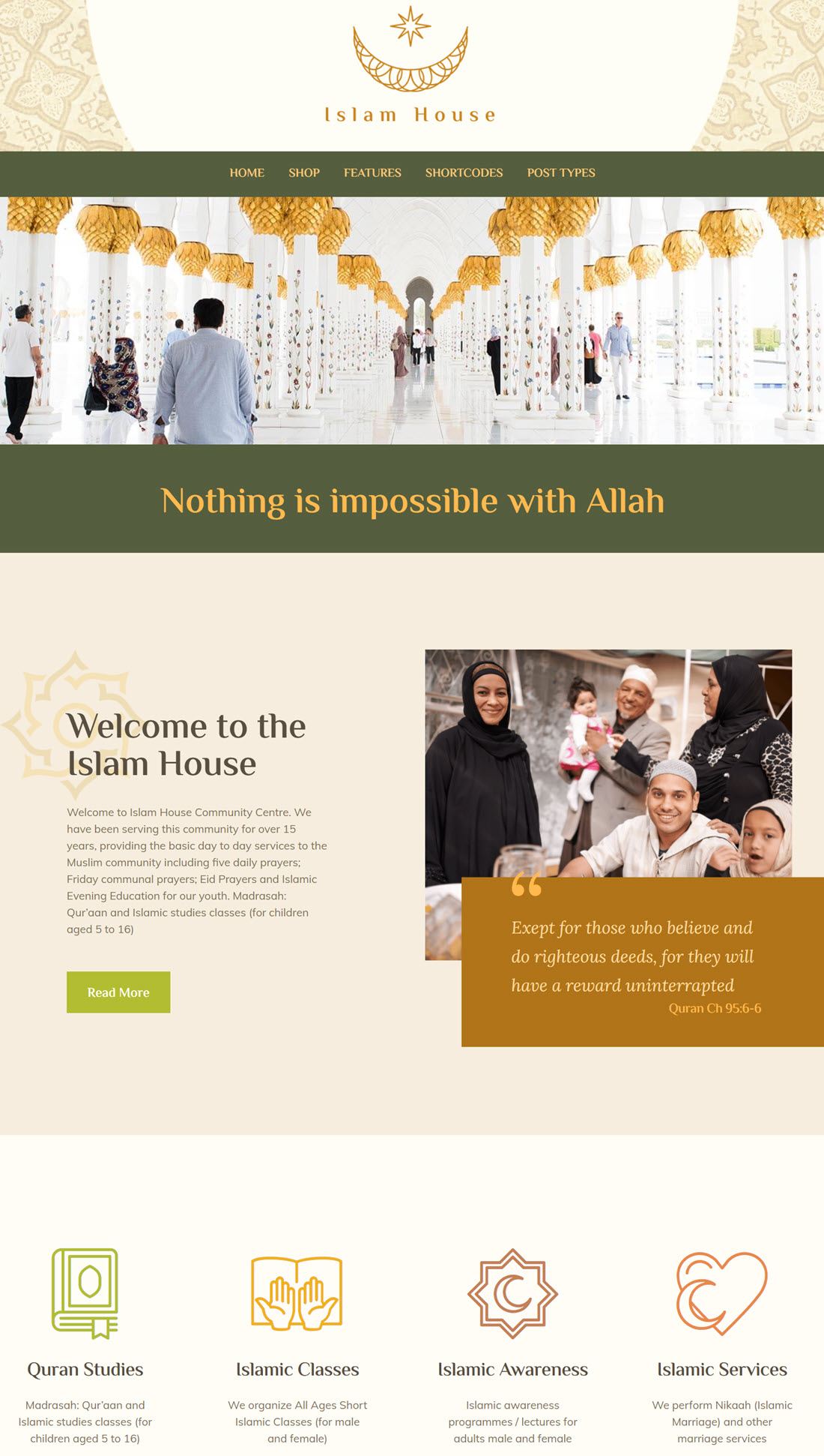 Islam House Mosque and Religion WordPress Theme Screenshot