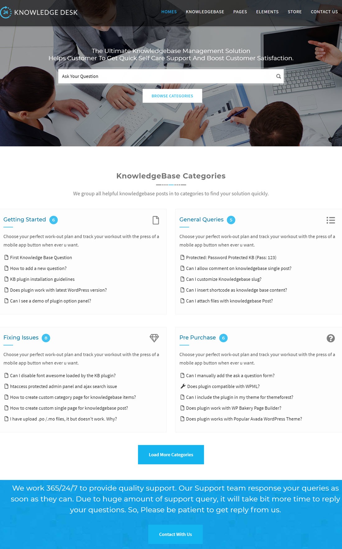 Knowledgedesk Knowledge Base WordPress Theme Example