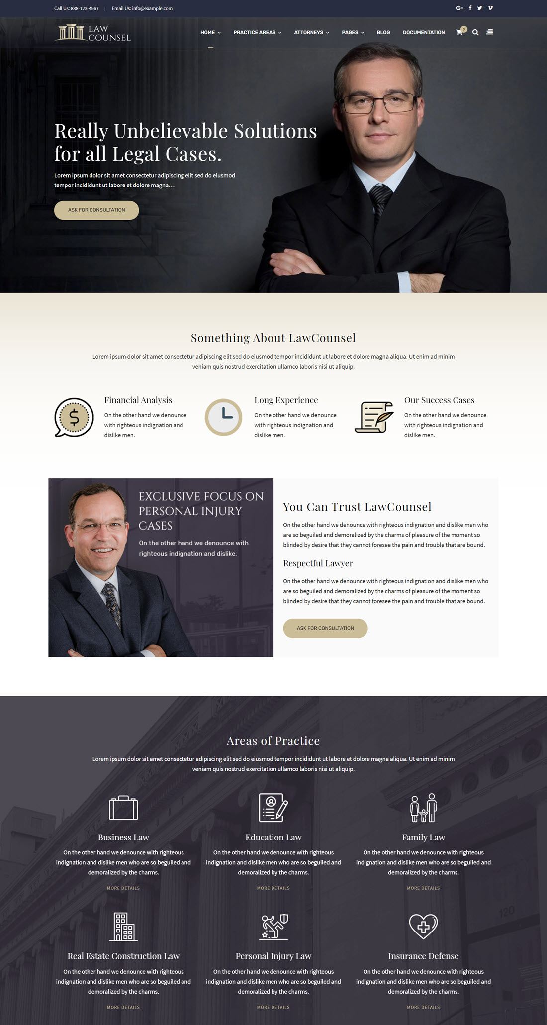 LawCounsel Lawyers WordPress Theme Screenshot