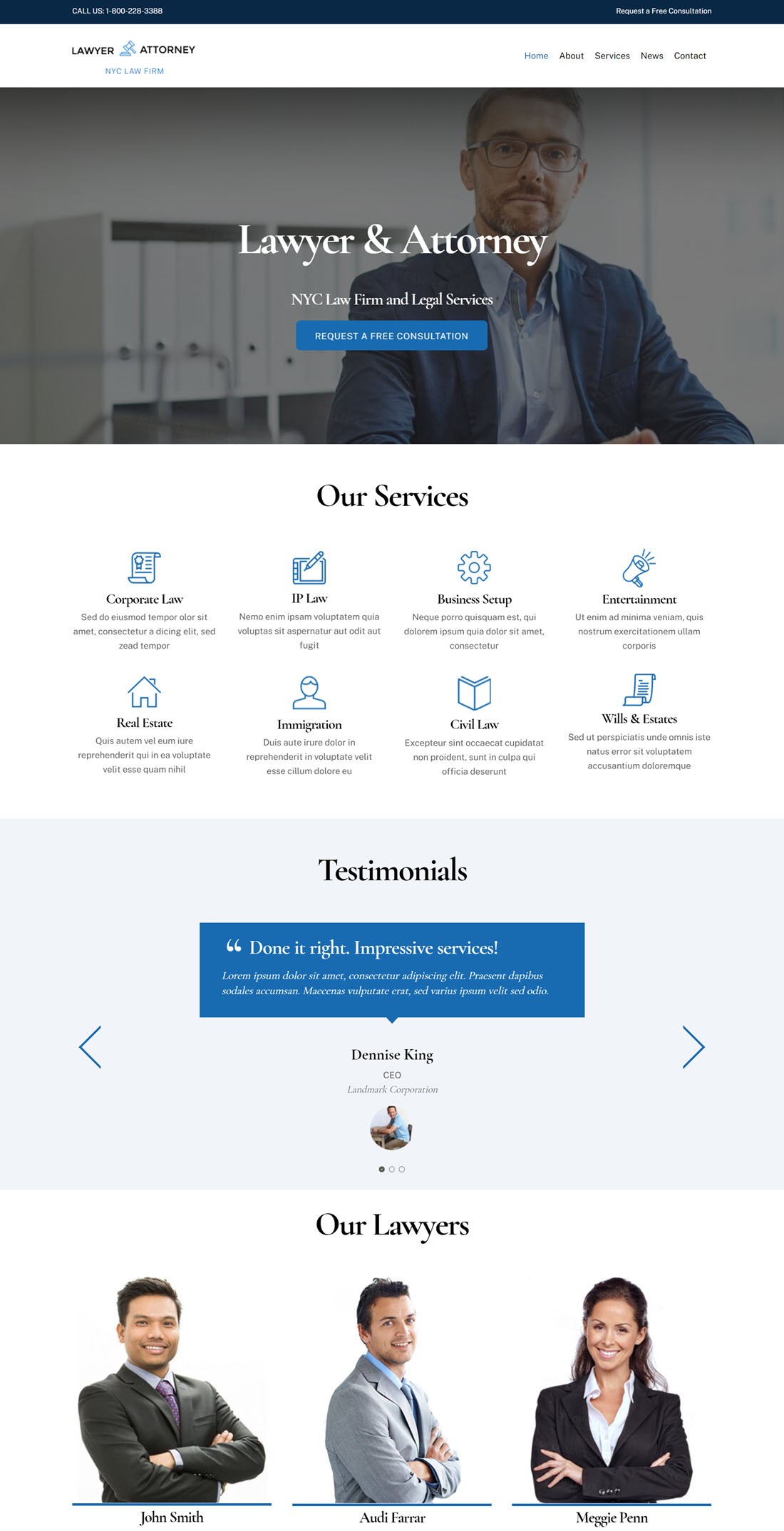 Lawyer & Attorney WordPress Theme Demo