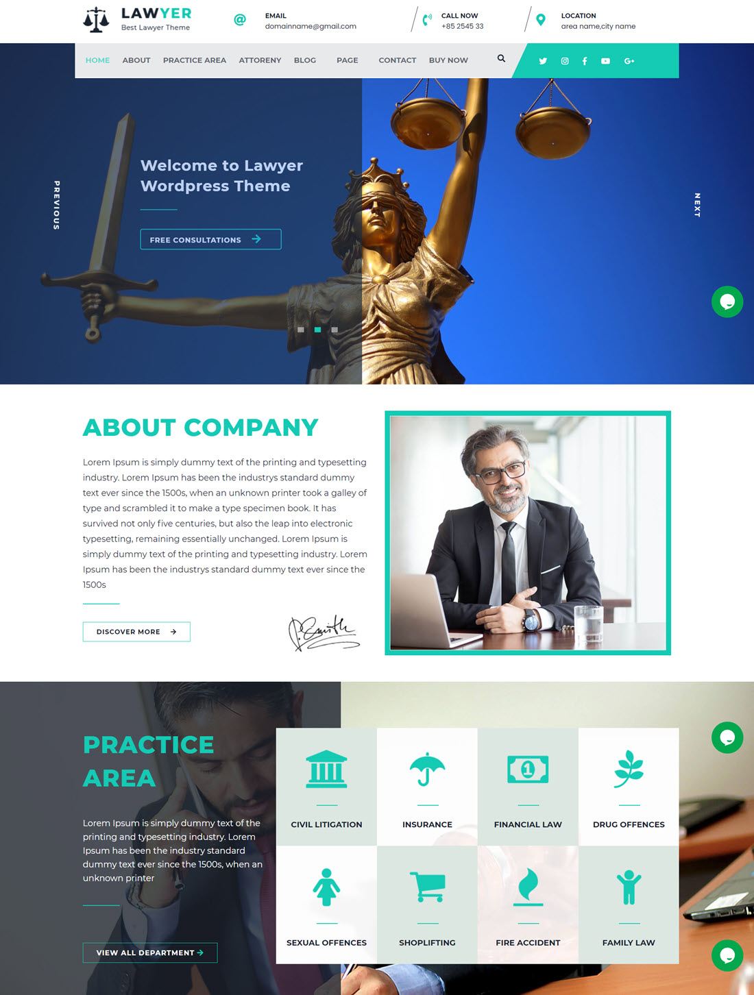 Lawyer Lite Theme For WordPress screenshot