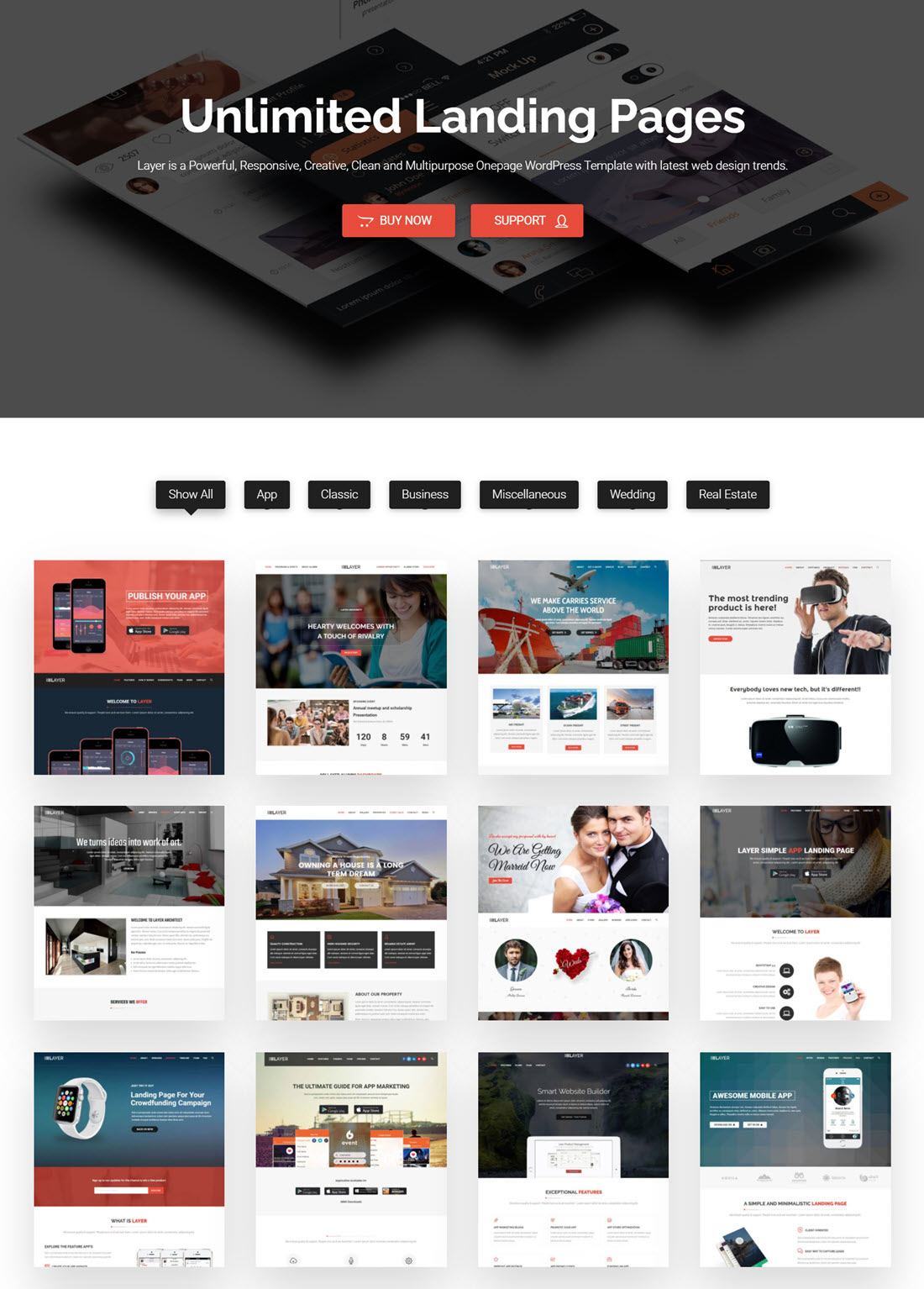 Layer SaaS & Startup Landing Page WordPress Theme Example