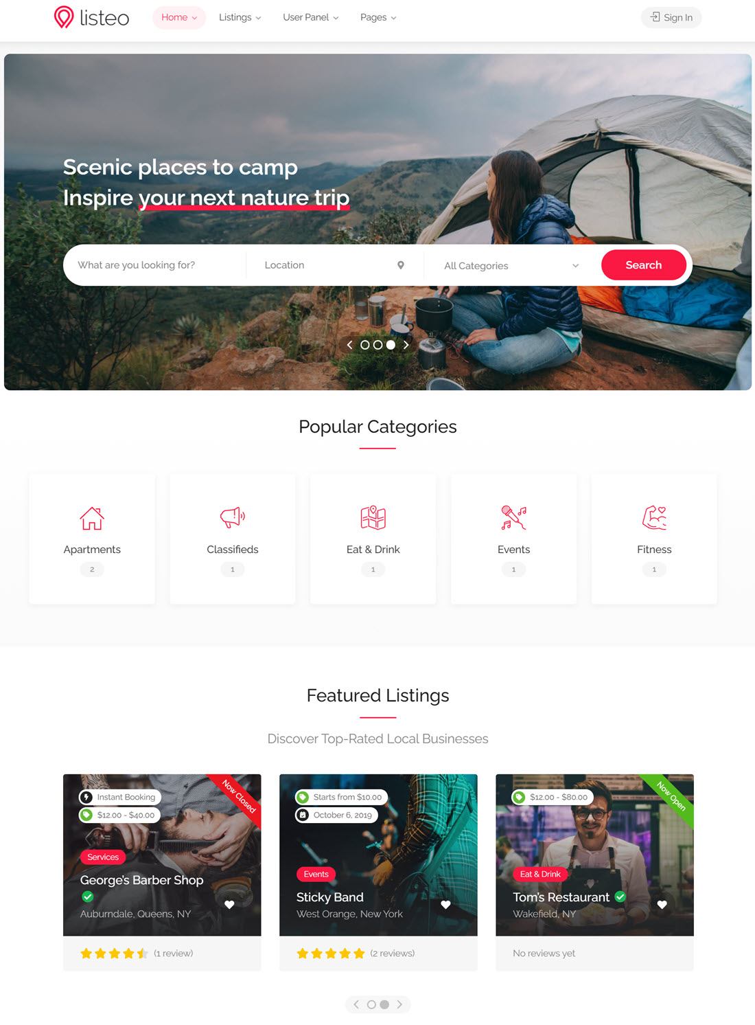 Listeo Directory & Listings With Booking WordPress Theme Demo