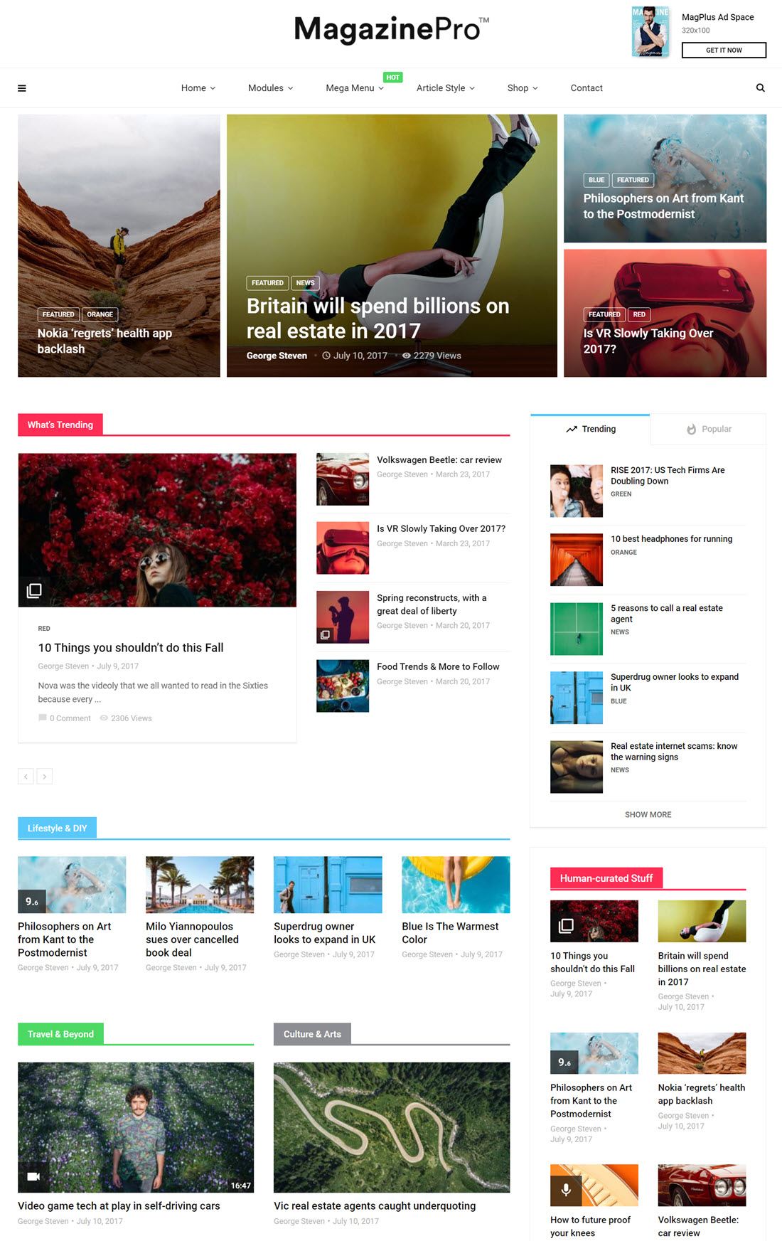 MagPlus Pinterest Theme For WordPress Screenshot