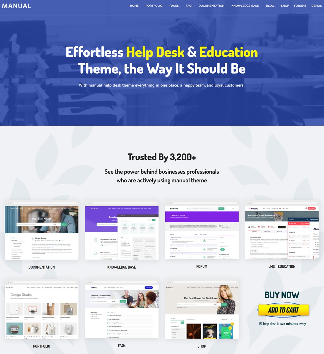 Manual Documentation, Knowledge Base And Education WordPress Theme Screenshot