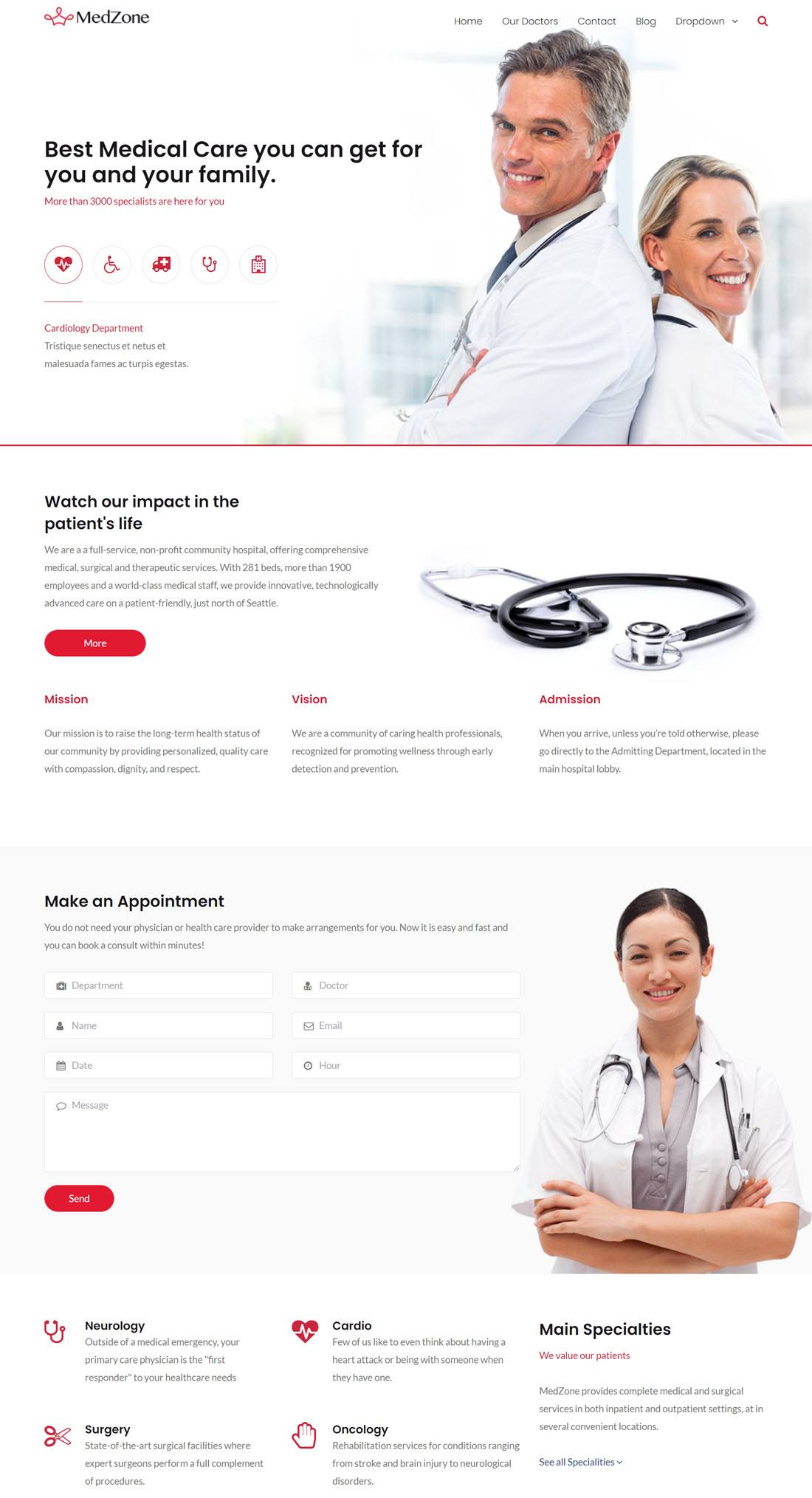 MedZone Lite Health & Medical Theme For WordPress Example