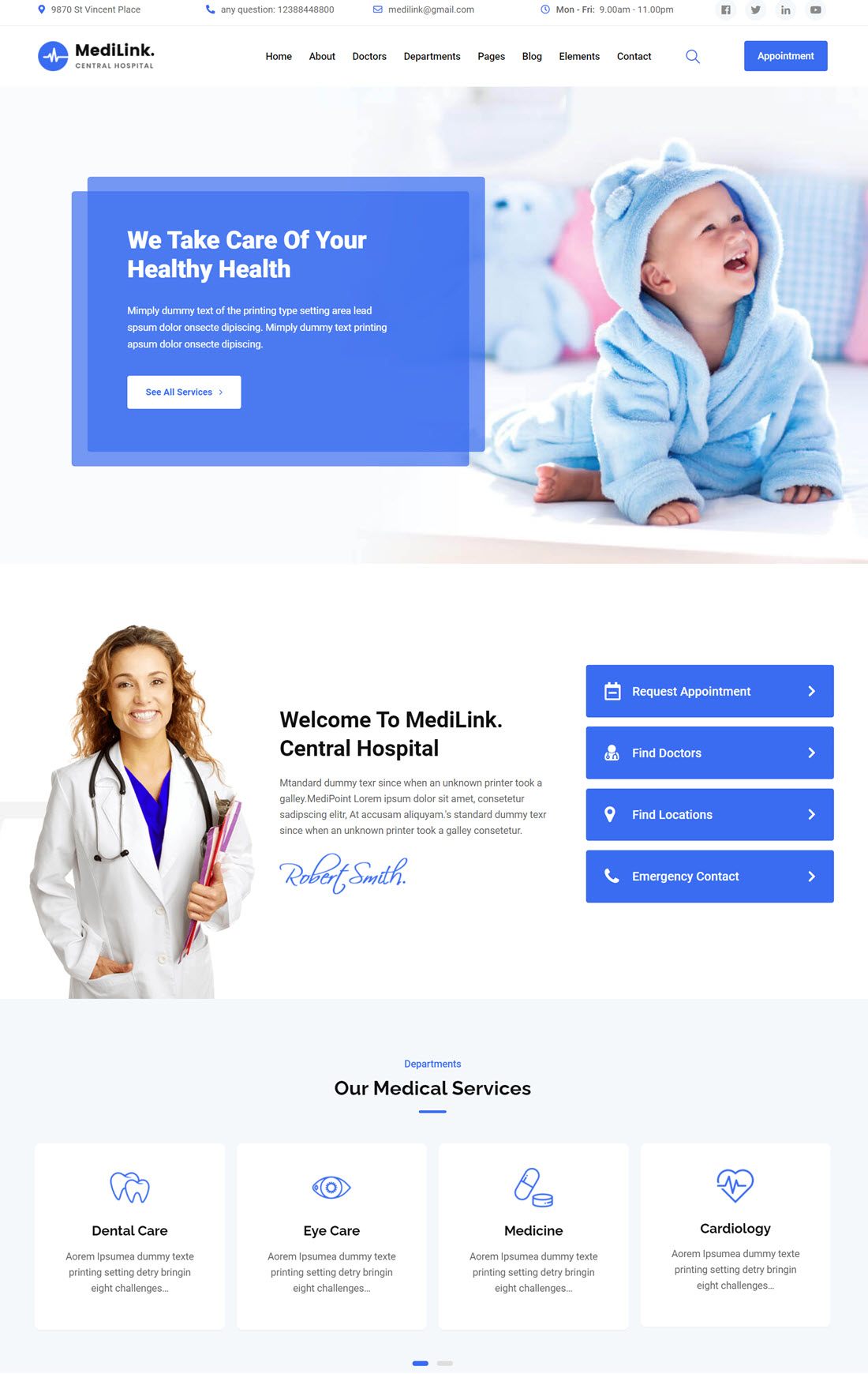 Medilink Health & Medical Theme For WordPress Demo