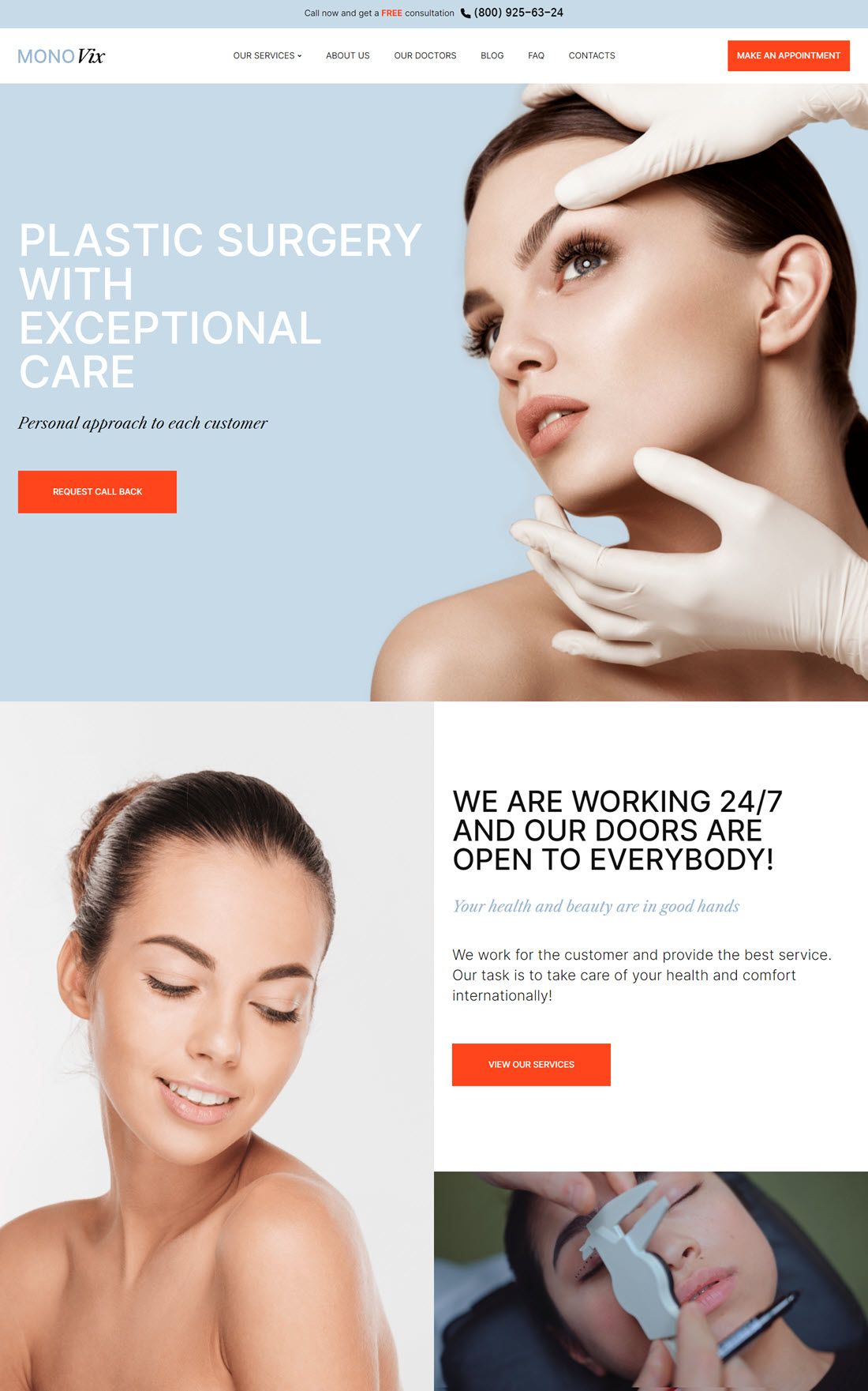 MonoVix Plastic Surgery Clinic WordPress Theme Demo