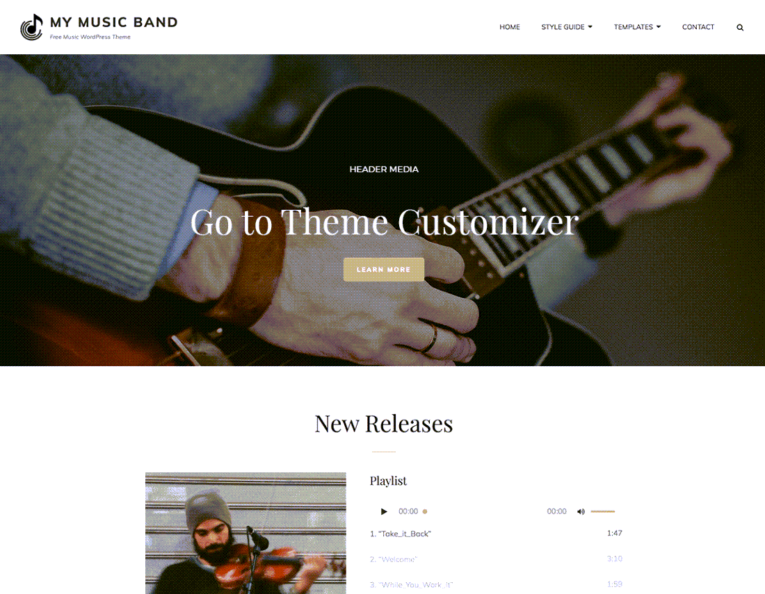 My Music Band Theme for WordPress ScreenShot