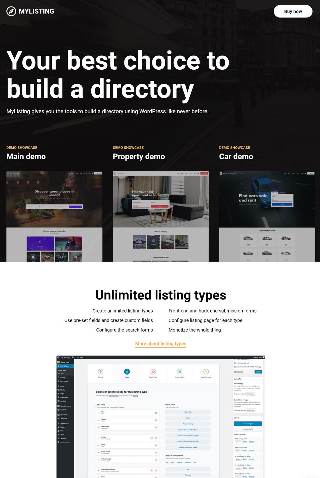 MyListing Directory theme ScreenShot Demo