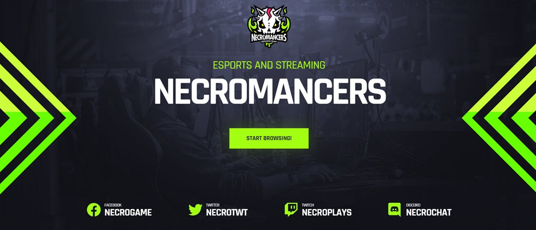 Necromancers eSports & Gaming Team WordPress Theme Demo